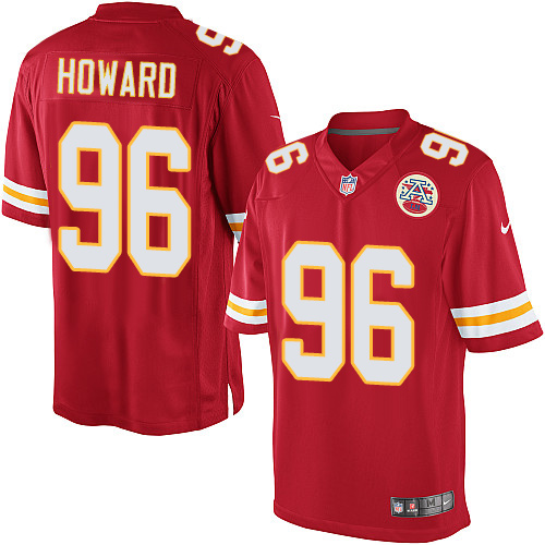 Men's Limited Jaye Howard Nike Jersey Red Home - #96 NFL Kansas City Chiefs